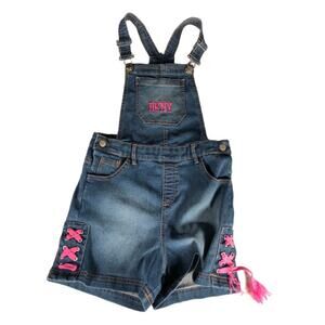 Girls Size 12 DKNY Overall Jean Shorts Super Cute For Summer